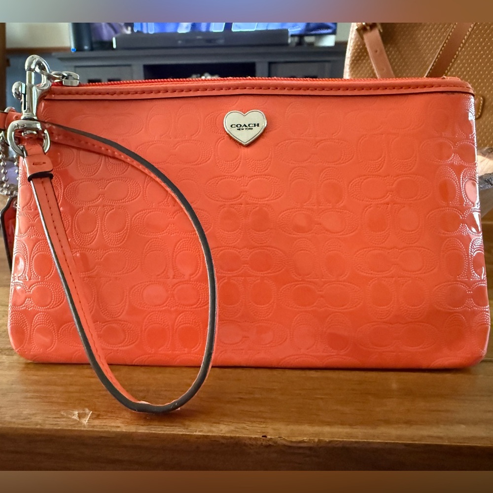 Coach Orange Wristlet